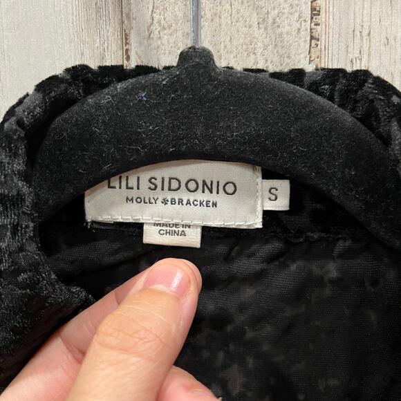 Lili Sidonio Molly Bracken Floral Velvet Burnout Button Up Shirt Whimsygoth S - Picture 2 of 7